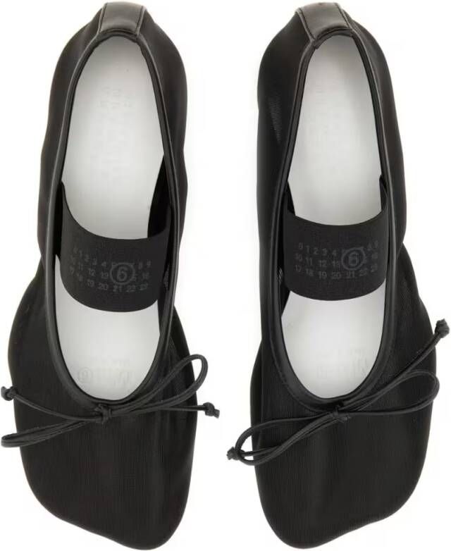 MM6 Maison Margiela "Numeric Anatomic" Dancer Flats in zwart