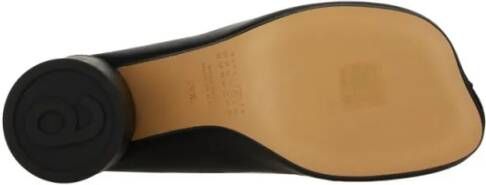 MM6 Maison Margiela Sandalen Black Leather Sabot in zwart