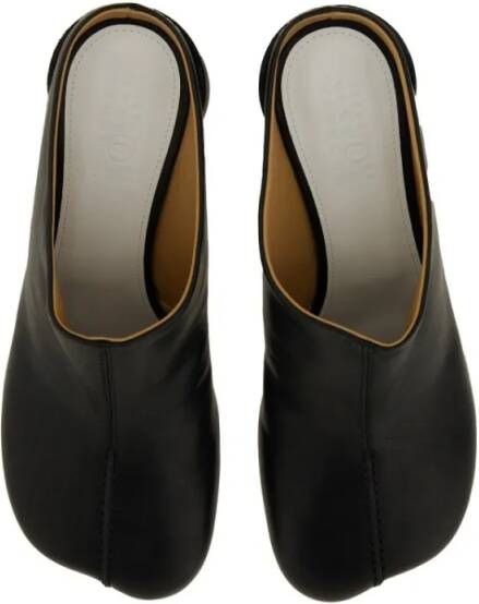 MM6 Maison Margiela Sandalen Black Leather Sabot in zwart