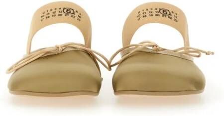 MM6 Maison Margiela Slip-On Ballerina Shoes With Decorative Bow in beige
