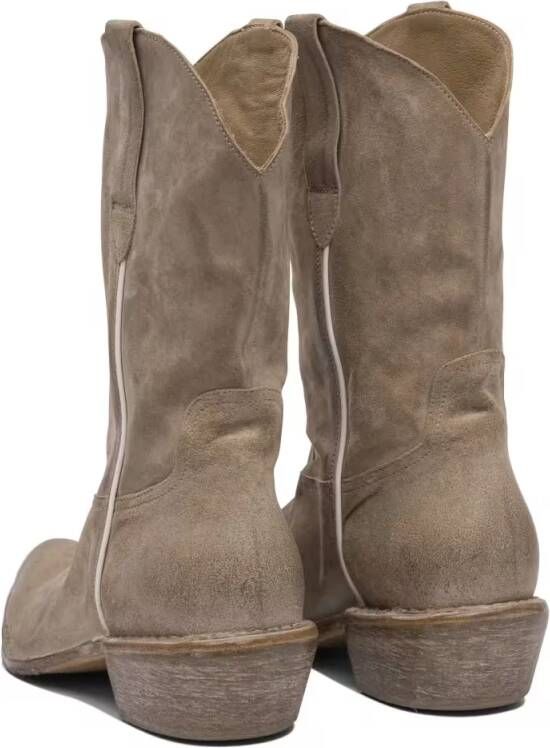 Moma Boots Ankle Boots With Distressed Calf Leather in bruin