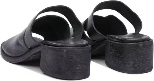 Moma Sandalen Open-Toe Calf Leather Sandals in zwart