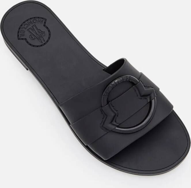 Moncler Sandalen Black Rubber Sandals in zwart