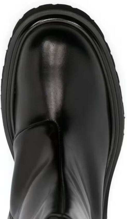 Moschino Boots Leather Ankle Boots With Rubber Sole in zwart
