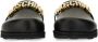 Moschino Sandalen Black Leather Sandal With Logo Detail in zwart - Thumbnail 2