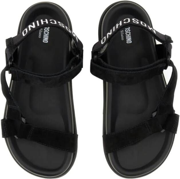 Moschino Sandalen Black Leather Sandals in zwart
