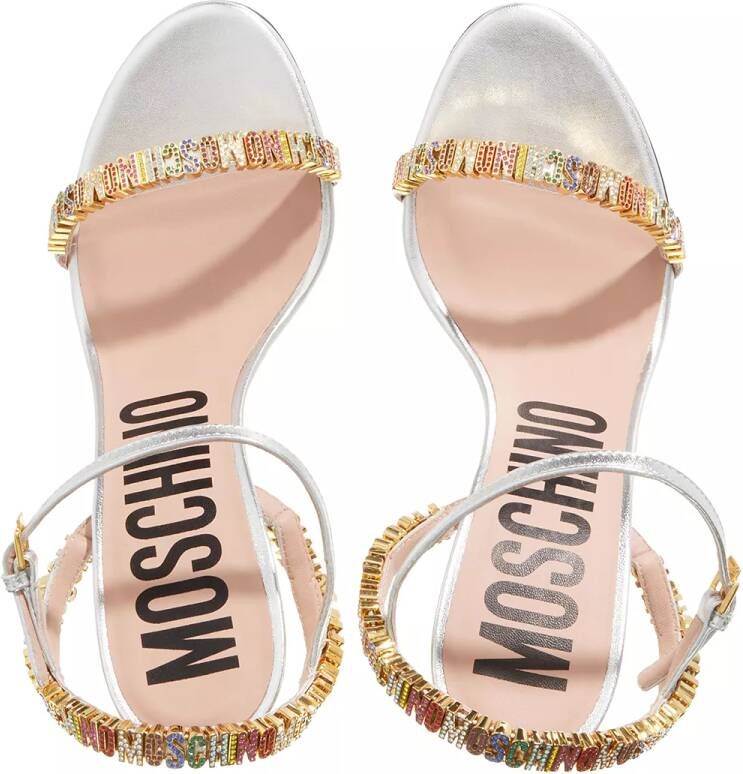 Moschino Sandalen Jewels Mini Lettering Sandals in zilver