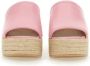 Moschino Sandalen Pink Leather Sandal With Jute-Wrapped Platform in roze - Thumbnail 2