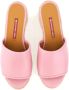 Moschino Sandalen Pink Leather Sandal With Jute-Wrapped Platform in roze - Thumbnail 3