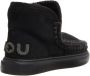 Mou Zwarte platte schoenen met ronde neus en ruwe wollen stiksels Black Dames - Thumbnail 11