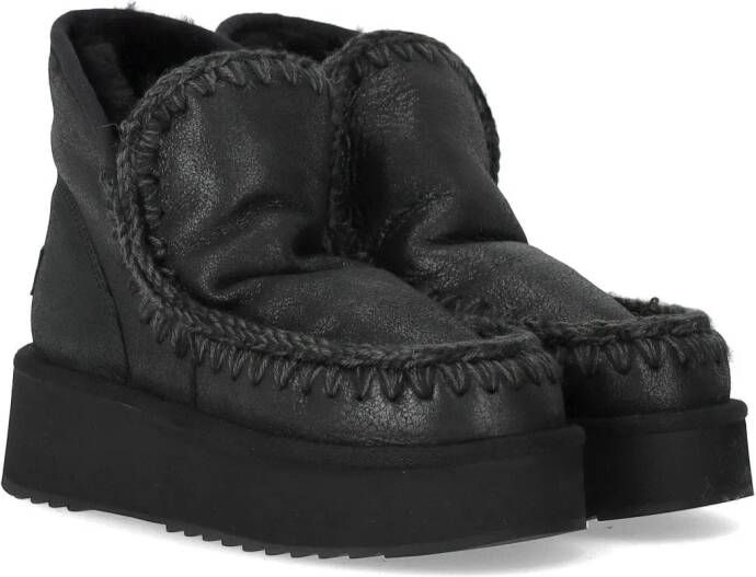 Mou Boots Mini Eskimo Platform Black Boot in zwart