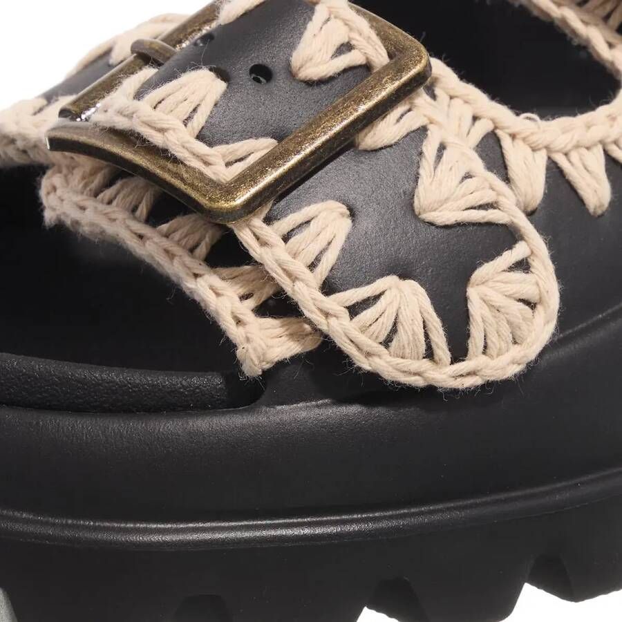 Mou Sandalen Eva One-Piece Slide Two-Buckle in zwart