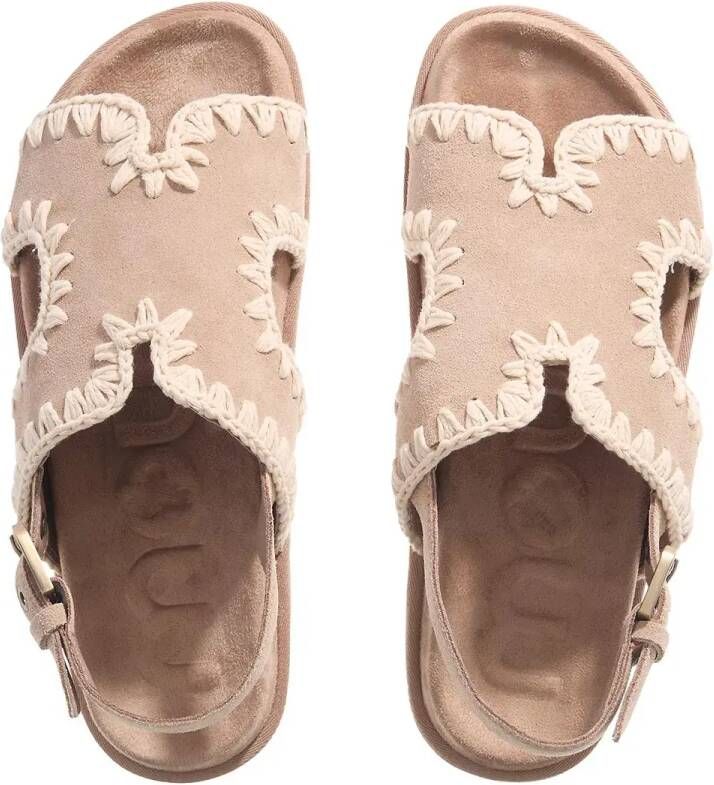 Mou Sandalen Low Bio Sandal With Back Strap in beige