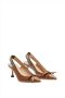 N°21 Sandalen Leather Slingback Pumps in bruin - Thumbnail 3