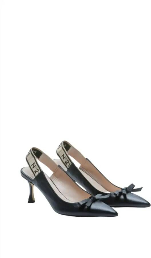 N°21 Sandalen Leather Slingback Pumps in zwart