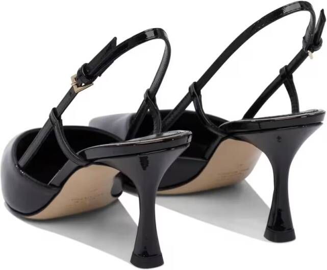 Ninalilou Hoge hakken Pointed-Toe Black Patent Leather Heeled Shoes in zwart