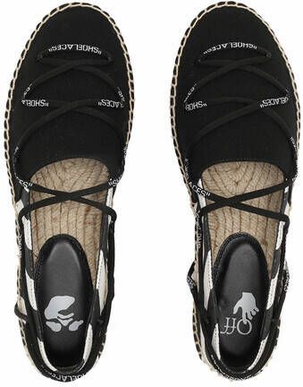 Off-White Espadrilles Canvas Laces Flat Espadrillas in zwart