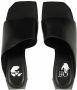 Off White Zwarte Leren Sandalen Vierkante Neus - Thumbnail 5