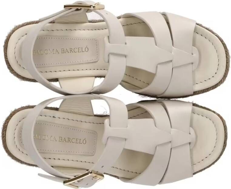 Paloma Barceló Sandalen Alison White Wedge Sandal in wit