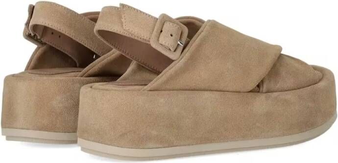 Paloma Barceló Sandalen Basima Beige Platform Sandal in bruin