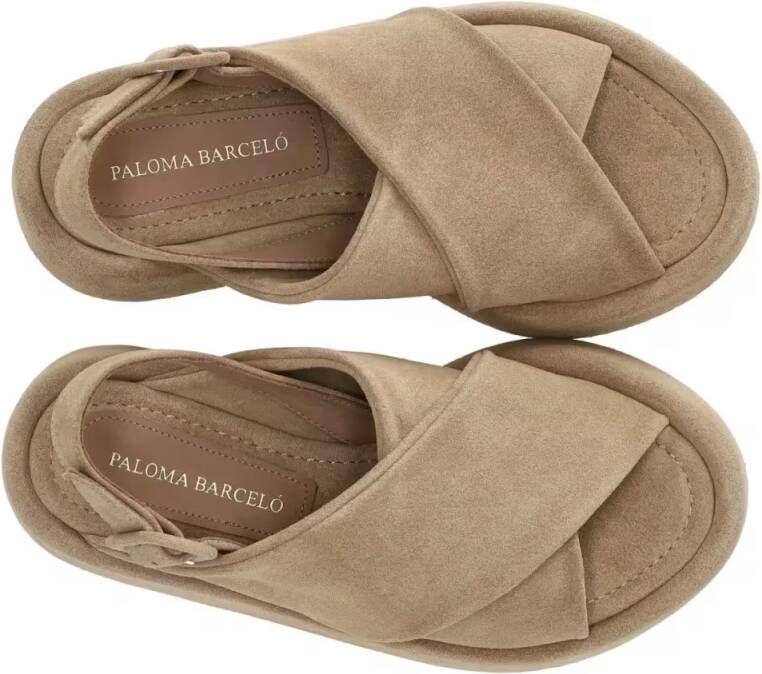 Paloma Barceló Sandalen Basima Beige Platform Sandal in bruin