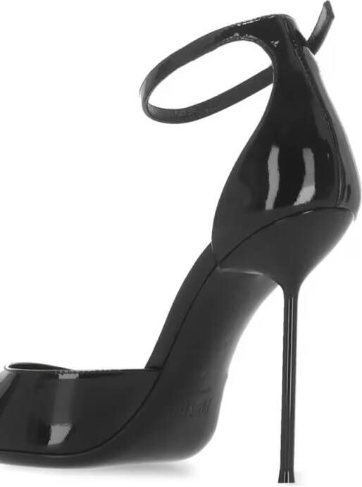 Paris Texas Hoge hakken Arrow Toe Heeled Shoes With Delicate Ankle Strap in zwart