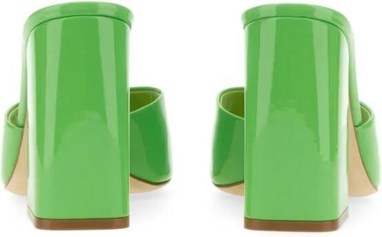 Paris Texas Slippers & Mules Anja Open-Toe Green Patent Leather Mules in groen