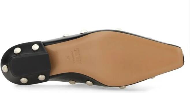 Paris Texas Slippers & Mules "Bella" Pointed Toe Leather Mules in zwart