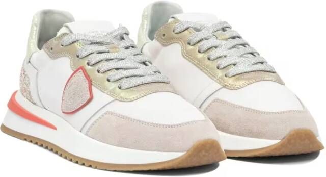 Philippe Model Low-Top Sneakers Beige Sneakers With Suede And Leather Panels in wit