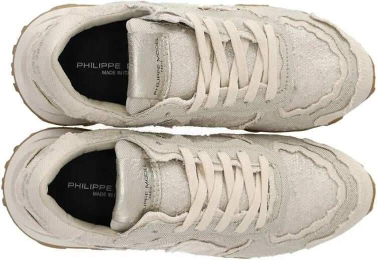 Philippe Model Low-Top Sneakers Tropez Haute Low Fancy Denim Metal Beige Sneaker in beige
