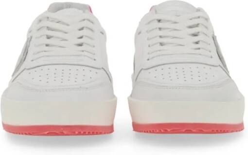 Philippe Model Low-Top Sneakers White Sneakers With Contrasting Pink Accents in wit