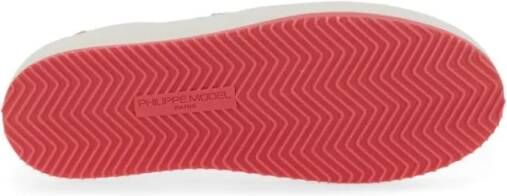 Philippe Model Low-Top Sneakers White Sneakers With Contrasting Pink Accents in wit