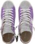 Philippe Model Blauwe Glitter Hoge Sneakers Purple Dames - Thumbnail 10