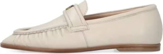 pinko Beige Leather Loafers in beige