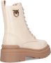 Pinko Boots Ankle-High Leather Boots With Gold Hardware Detail in wit - Thumbnail 2