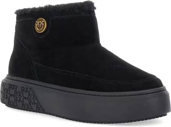 pinko Boots Black Boots With Shearling Lining in zwart