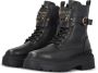 Pinko Boots Chunky Platform Black Leather Boots With Decorativ in zwart - Thumbnail 3