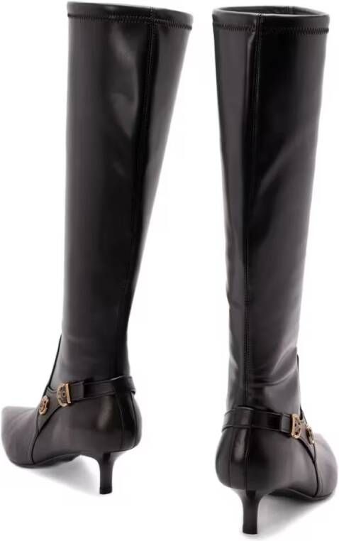 pinko Boots Knee-High Black Boots With Pointed Toe in zwart