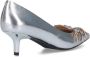 Pinko Hoge hakken Pointed Slip-On Pumps With Metallic Silver Leather in zilver - Thumbnail 2