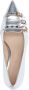 Pinko Hoge hakken Pointed Slip-On Pumps With Metallic Silver Leather in zilver - Thumbnail 3