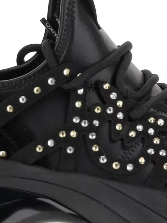 pinko Low-Top Sneakers Sole Black Sneakers With Textured Accents in zwart