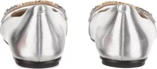 pinko Pointed Toe Flats With Metallic Silver Finish And in zilver