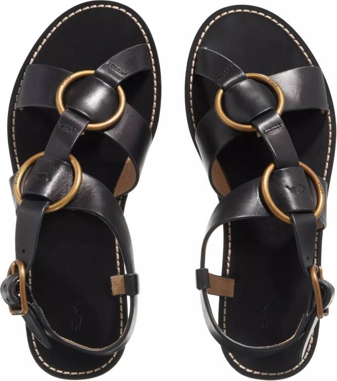 Polo Ralph Lauren Sandalen Plo Rng Flat Sandal in zwart