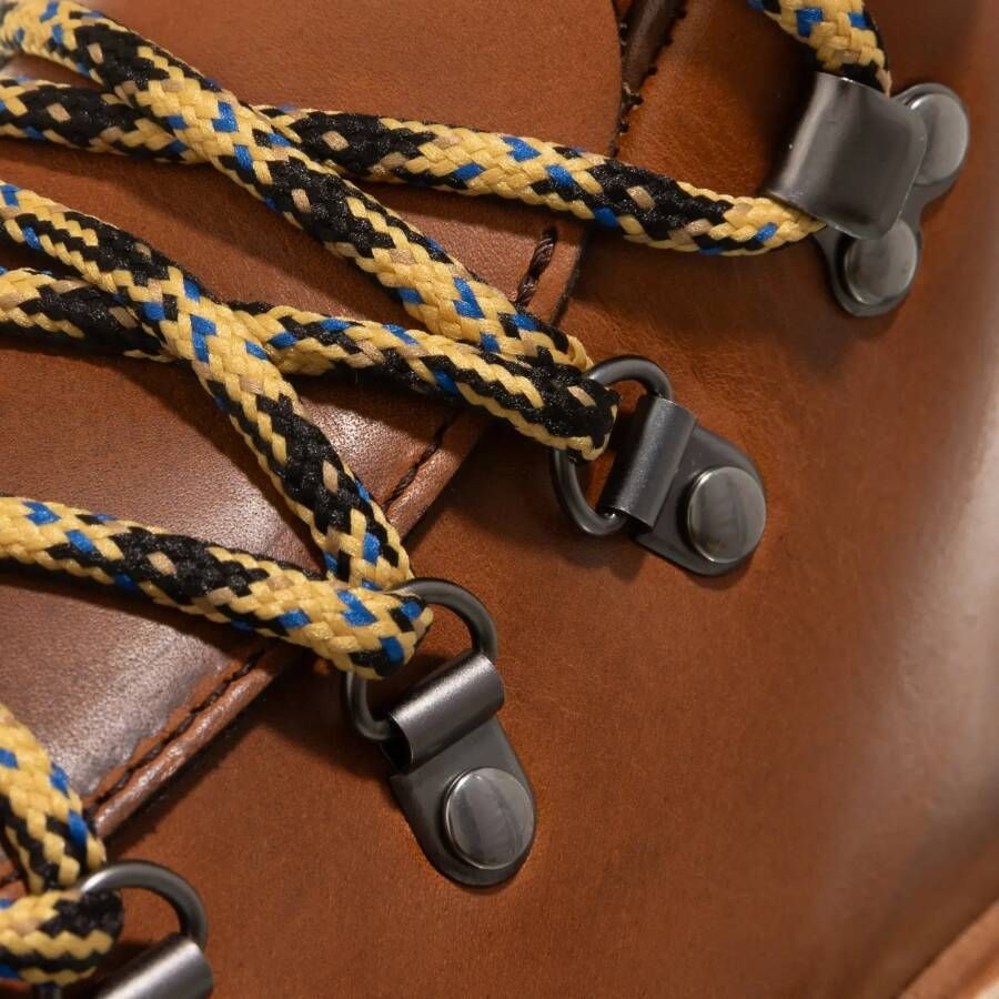 Prada Enkellaarzen Laced Logo Ankle Boots in cognac