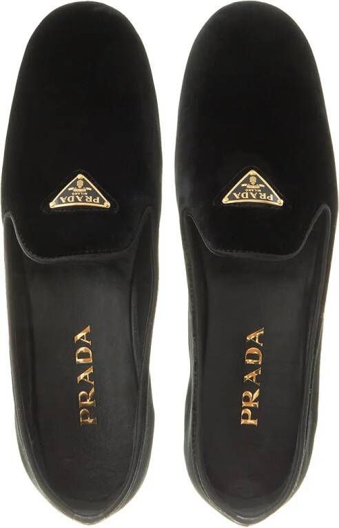 Prada Loafers Pantofole Velluto in zwart