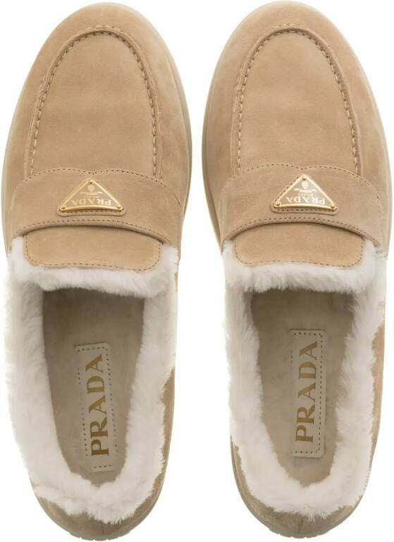Prada Loafers Suede Loafer in beige