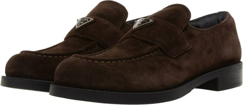 Prada Loafers Trangle Logo Loafers in bruin