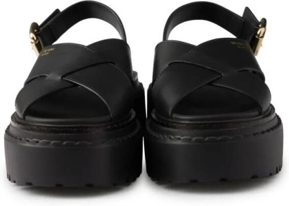 Prada Sandalen Crisscross Black Sandals in zwart