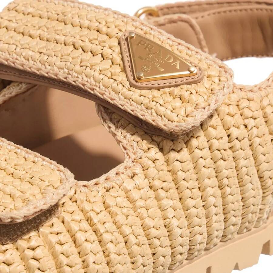 Prada Sandalen Logo Patch Sandal in beige
