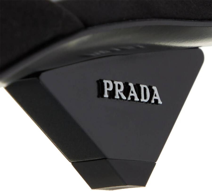 Prada Slippers & Mules Satin Sabots in zwart